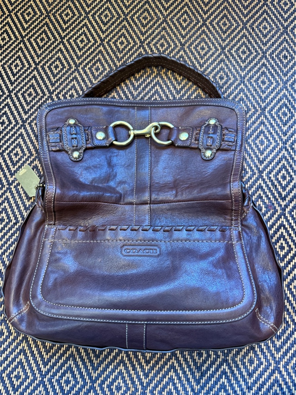 Vintage Y2K coach vachetta whipstitch ergo belted flap 11226 - Picture 13 of 14